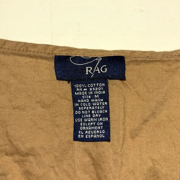 Rag Beaded Tie Back Tank Top Tan Gold Size Medium Sequins Embroidered Boho Chic - Picture 4 of 4